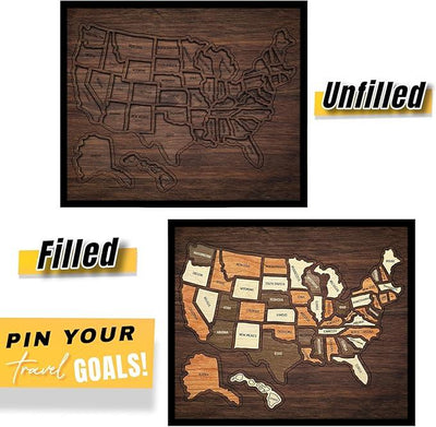Wooden U.S. travel map puzzle