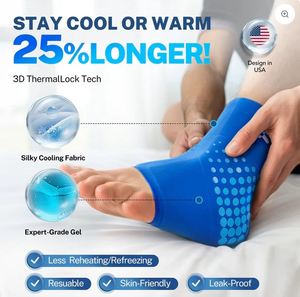 Ankle Ice Pack Wrap Sleeve Thickened Core for Ankle Pain