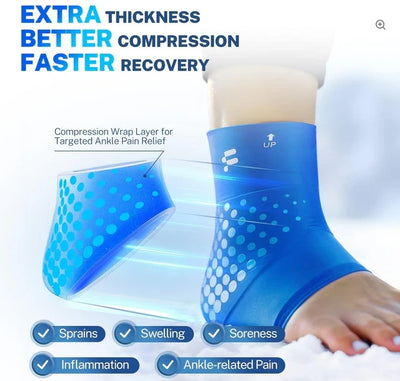 Ankle Ice Pack Wrap Sleeve Thickened Core for Ankle Pain