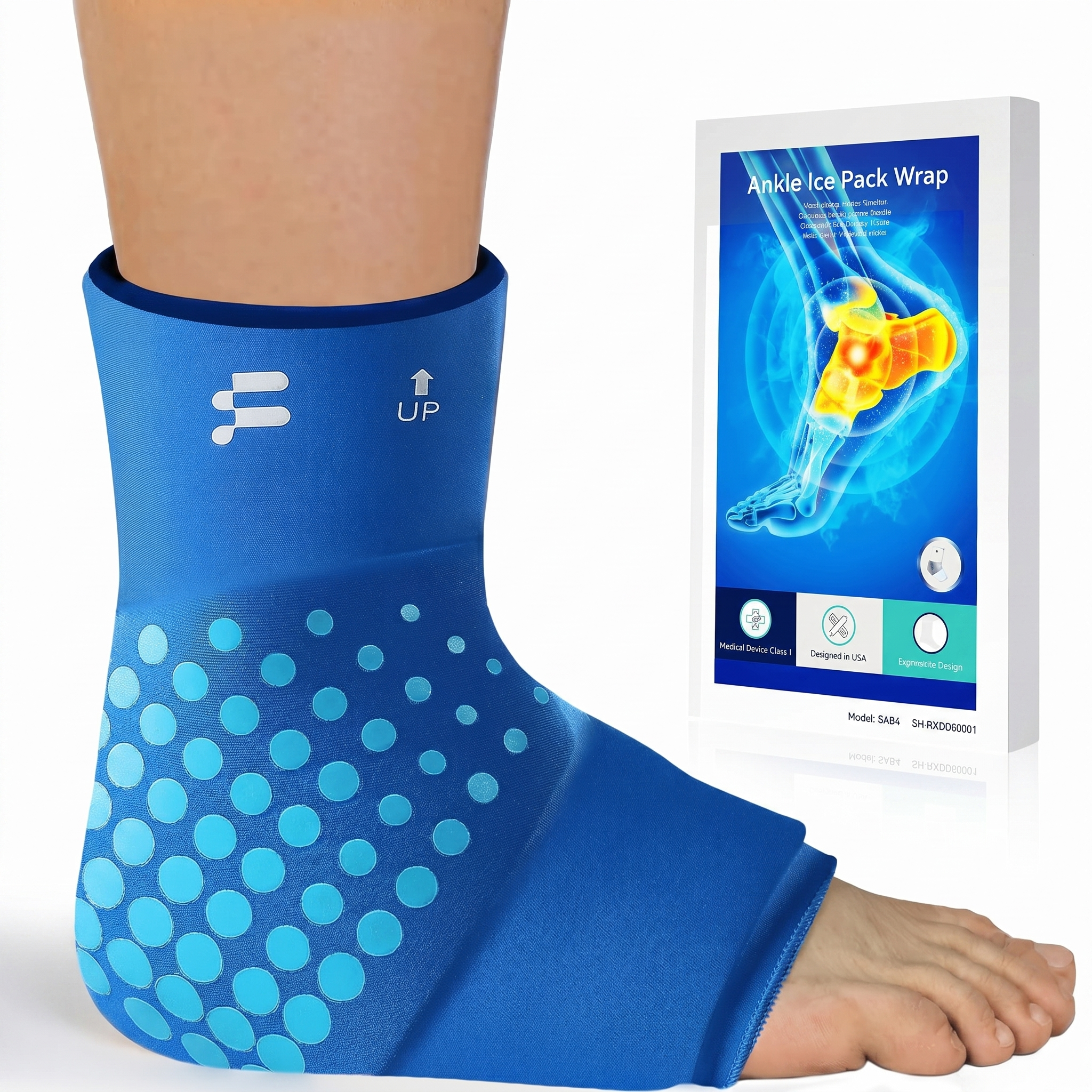 Ankle Ice Pack Wrap Sleeve Thickened Core for Ankle Pain