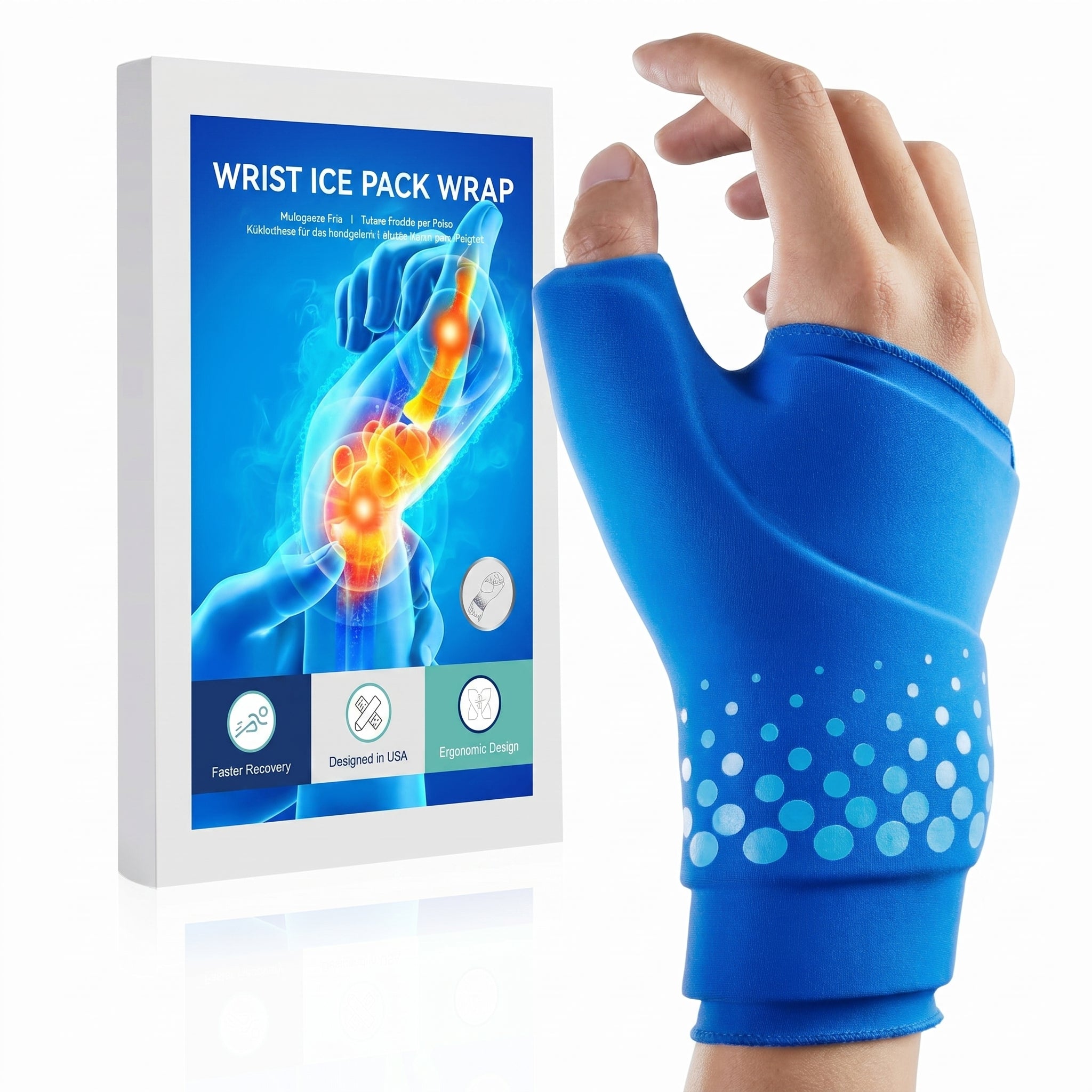 humb & Wrist Ice Pack Wrap Blue